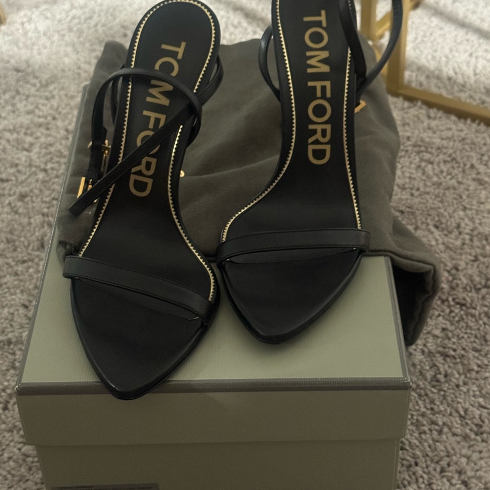 Tom Ford Black Strappy Heels
